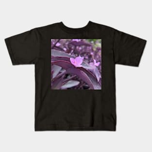 Lavender Flower Popping Out of Purple Leaves Kids T-Shirt